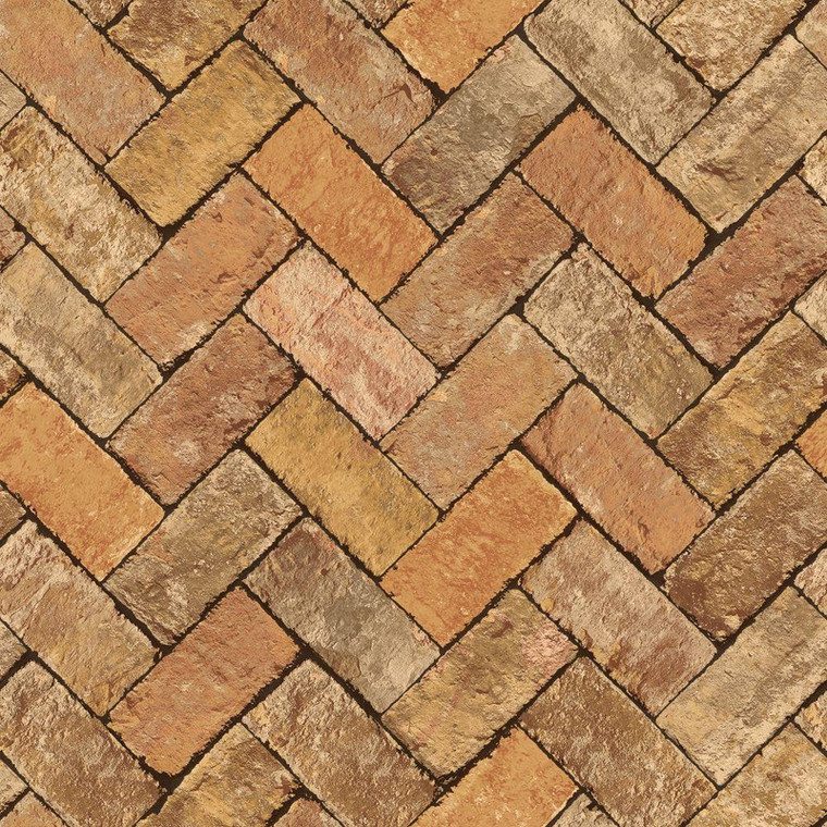 G45428 - Just Kitchens Herringbone Brick Orange Brown Galerie Wallpaper