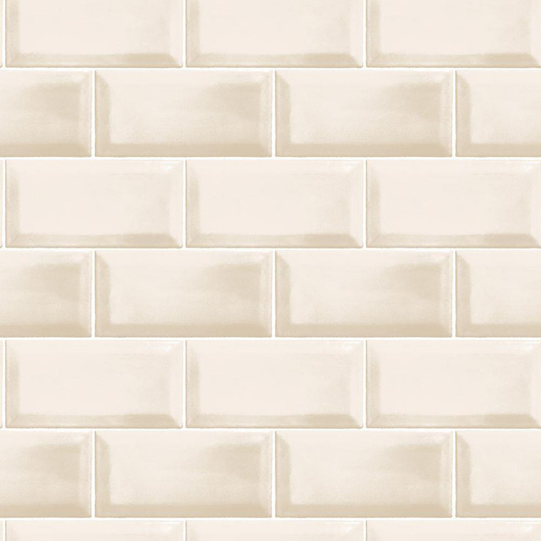 Galerie G45444 - Just Kitchens Metro Tile Beige Galerie Wallpaper roll - luxury design for UK feature walls