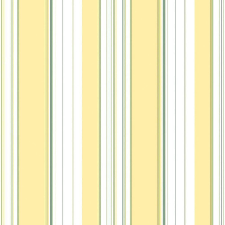Galerie G45448 - Just Kitchens Multi Stripe Yellow Green White Galerie Wallpaper roll - luxury design for UK feature walls