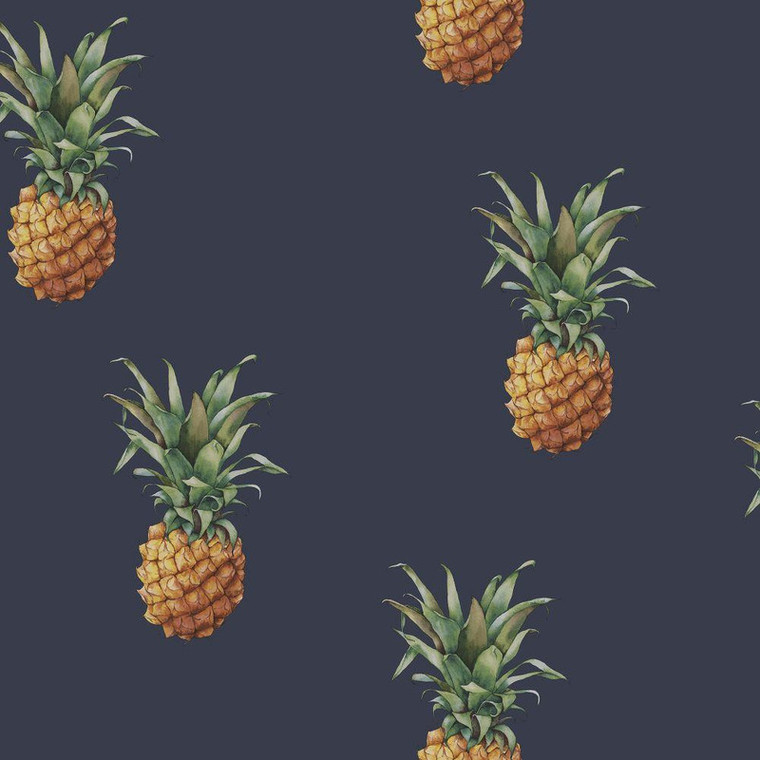 G45451 - Just Kitchens Pineapples Navy  Galerie Wallpaper