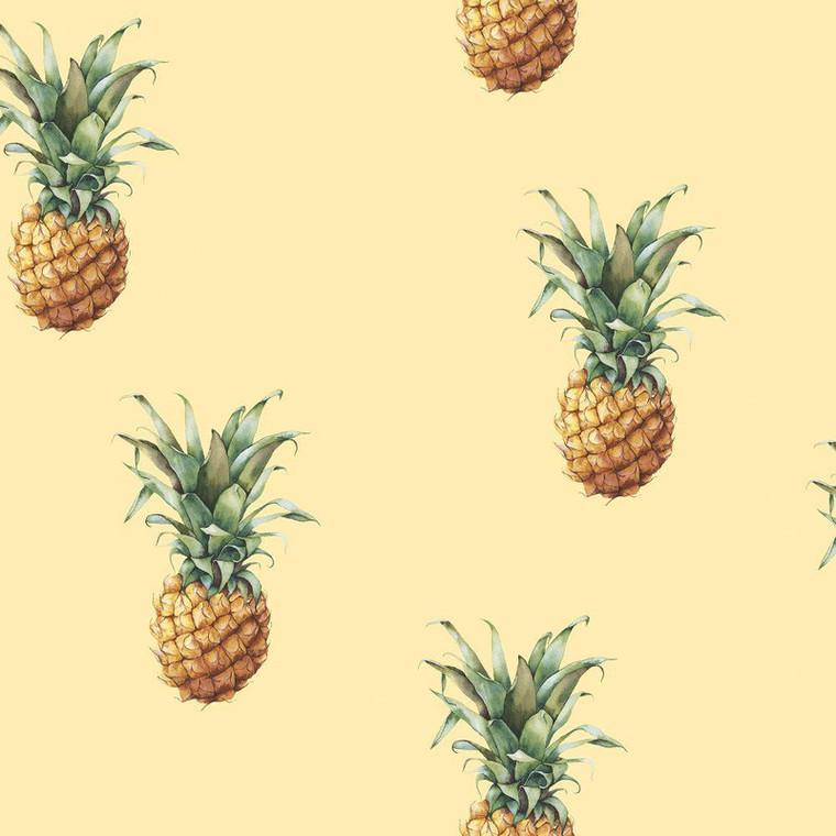 G45452 - Just Kitchens Pineapples Yellow Galerie Wallpaper