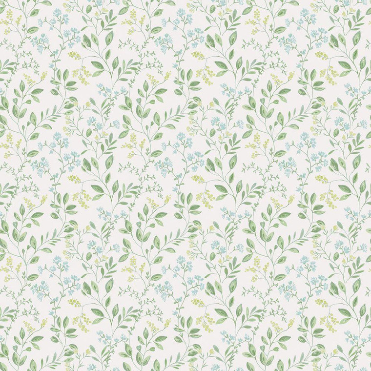 Galerie G45457 - Just Kitchens Spring leaf trail Green Blue Galerie Wallpaper roll - luxury design for UK feature walls