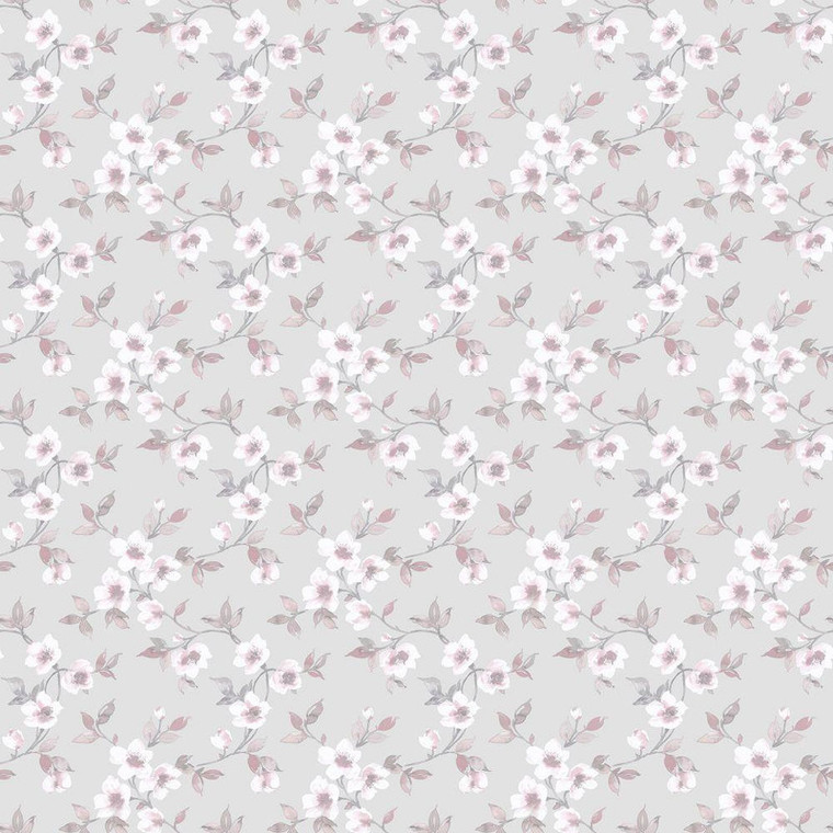 G78485 - Secret Garden Anenome Mini Grey choke, pink, grey Galerie Wallpaper