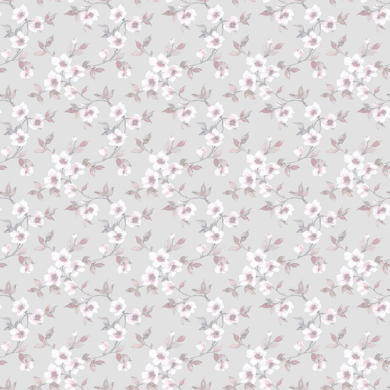 Galerie G78485 - Secret Garden Anenome Mini Grey choke, pink, grey Galerie Wallpaper roll - luxury design for UK feature walls