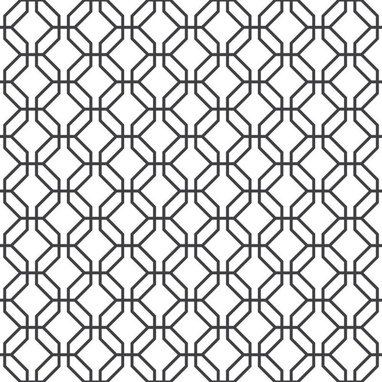 G78525 - Secret Garden Trellis Positive Black Galerie Wallpaper