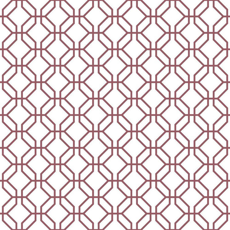 G78527 - Secret Garden Trellis Positive Cranberry Galerie Wallpaper