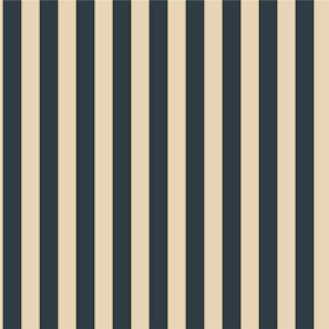Galerie SB37915 - Simply Silks 4 Formal Stripe Navy, Cream, Gold Galerie Wallpaper roll - luxury design for UK feature walls