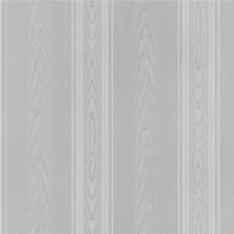 SK34747 - Simply Silks 4 Medium Moiré Stripe Metallic Silver Galerie Wallpaper