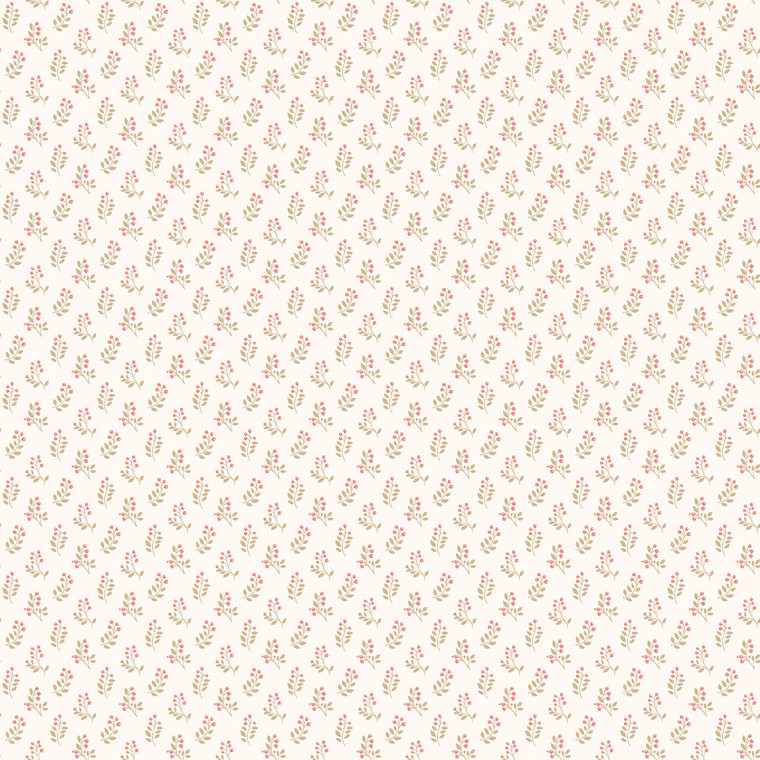 Galerie G56709 - Small Prints Vintage Bud Cranberry, tan Galerie Wallpaper roll - luxury design for UK feature walls