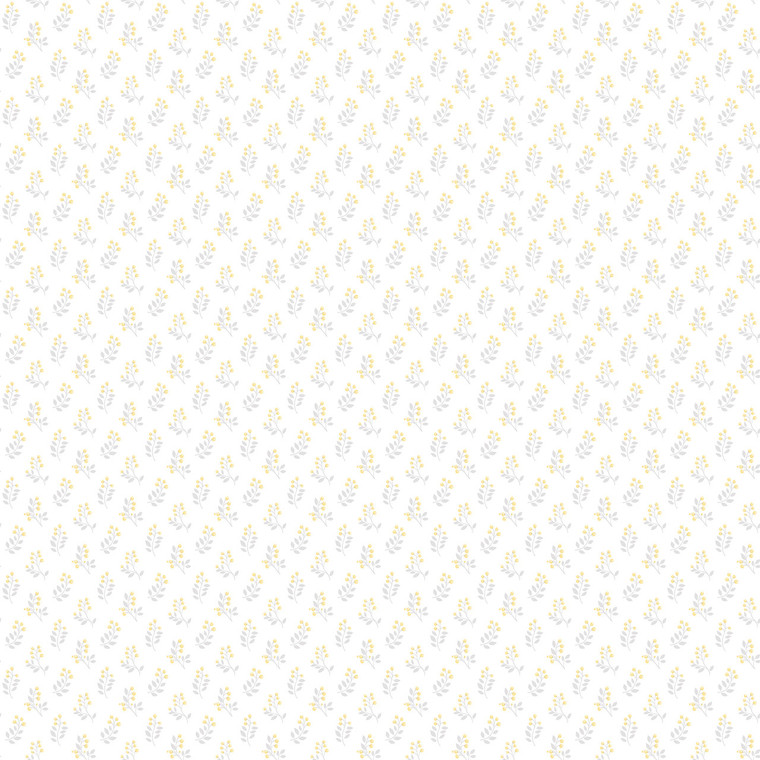 G56711 - Small Prints Vintage Bud Yellow, grey Galerie Wallpaper