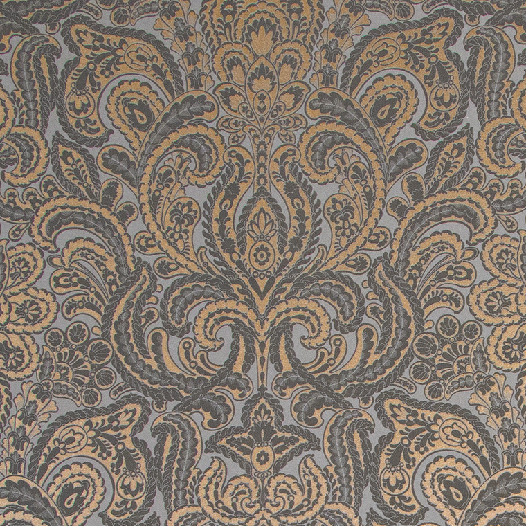 64328 - Adonea Damask Grey Copper Galerie Wallpaper