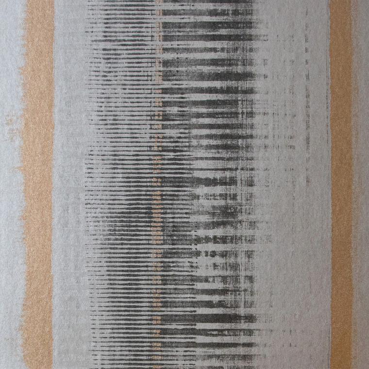 64289 - Adonea Striped Metallic Pattern Grey Copper Galerie Wallpaper