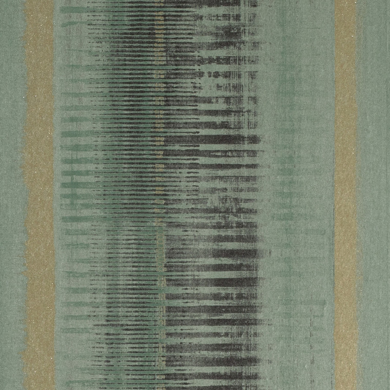 64291 - Adonea Striped Metallic Pattern Woody Green Galerie Wallpaper