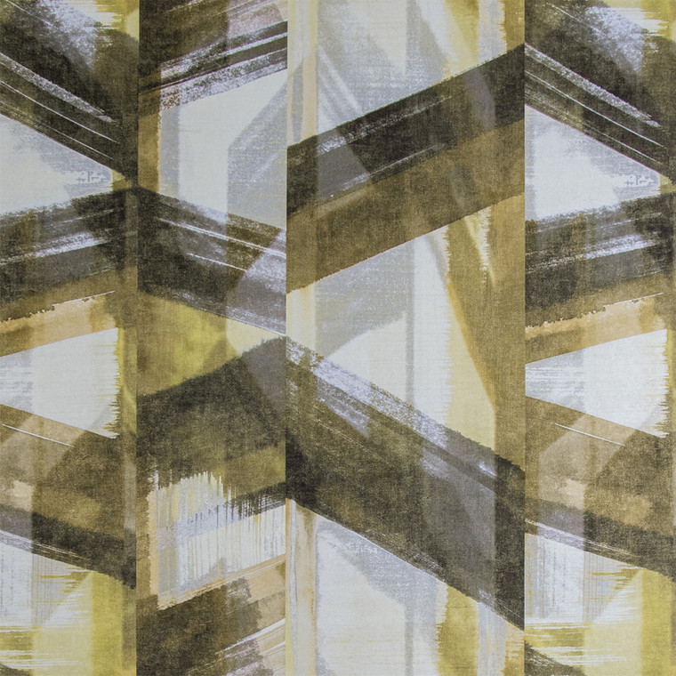 26795 - Crafted Geometric Graphic Green Gold Galerie Wallpaper
