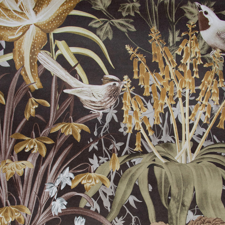 26729 - Tropical Tropical Birds Foliage Walnut Galerie Wallpaper