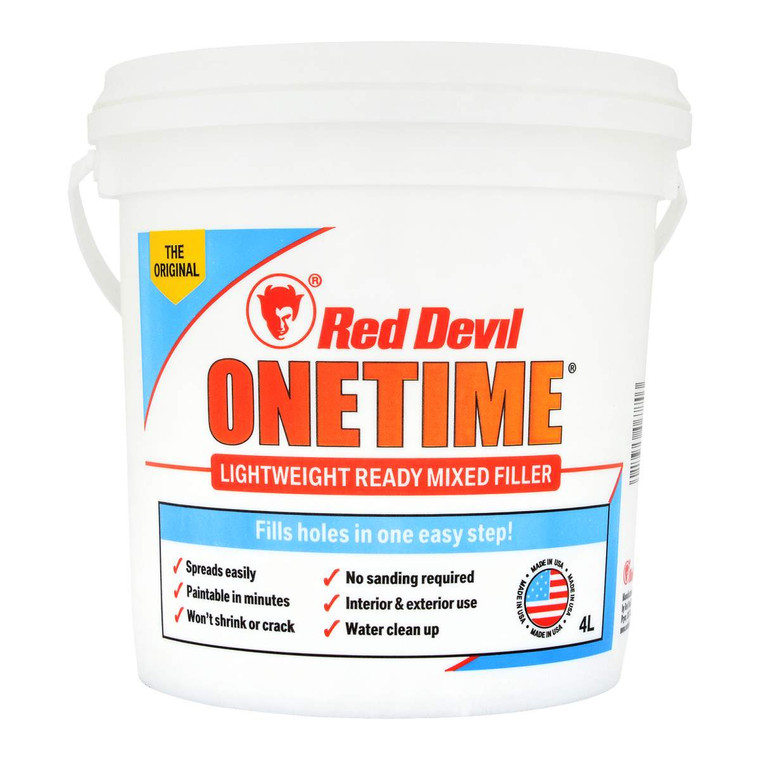 4 Litre - Red Devil Ready Mixed Lightweight Onetime Filler