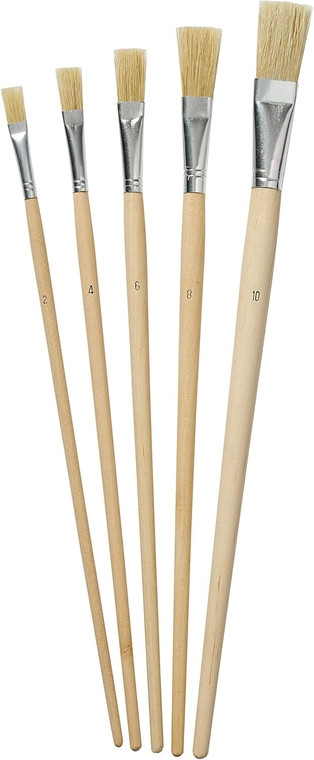 HAMILTON Prestige Pure Lily Bristle Flat Fitch Brushes 5-Pack (23192-305)