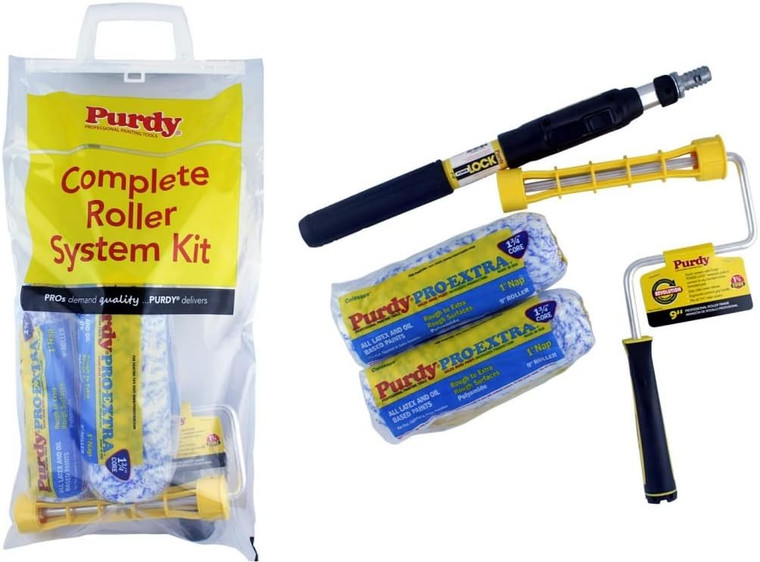 Purdy Colossus 4pce Complete Roller System Kit 9" Rollers Revolution Frame + Pole