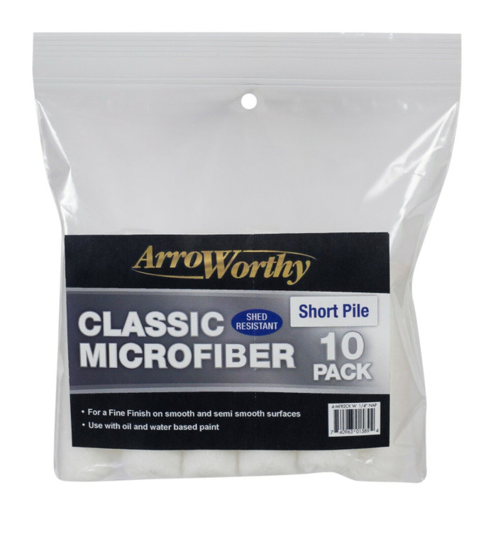 Arroworthy - Classic 4" Microfiber Mini Rod Style 10-Pack Short Pile (4-MFR2CKW)