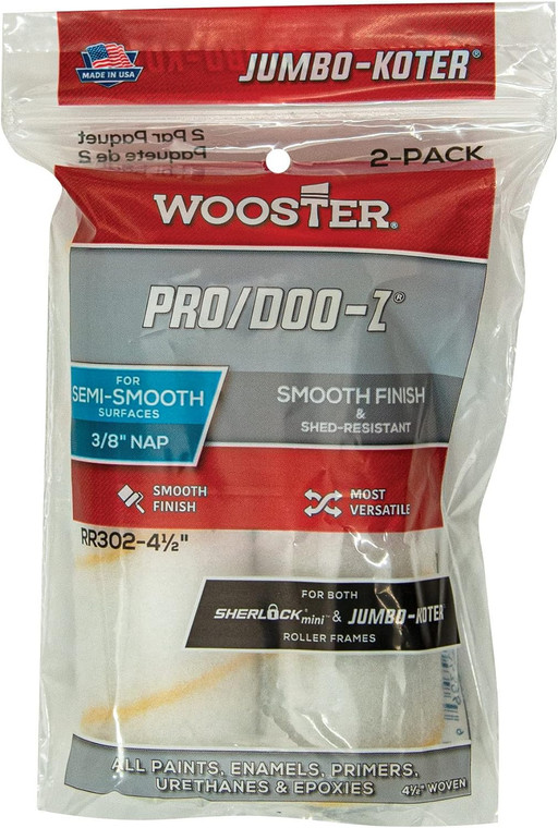 Wooster RR302 4.5 Inch PRO/DOO/Z 3/8 NAP Mini Roller Sleeves (RR302-4.5)