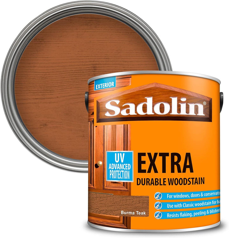 Sadolin Extra Wood Protection Wood Stain Burma Teak - 2.5 Litre Sadolin Extra Wood Protection Wood Stain Burma Teak - 2.5 Litre