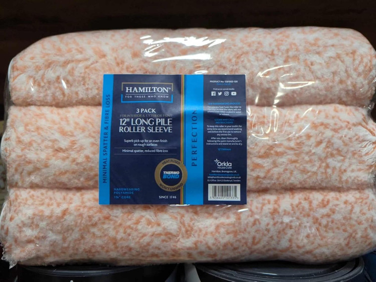 Hamilton 12" Long Pile Paint Roller Sleeve x 3 (1291503-120)