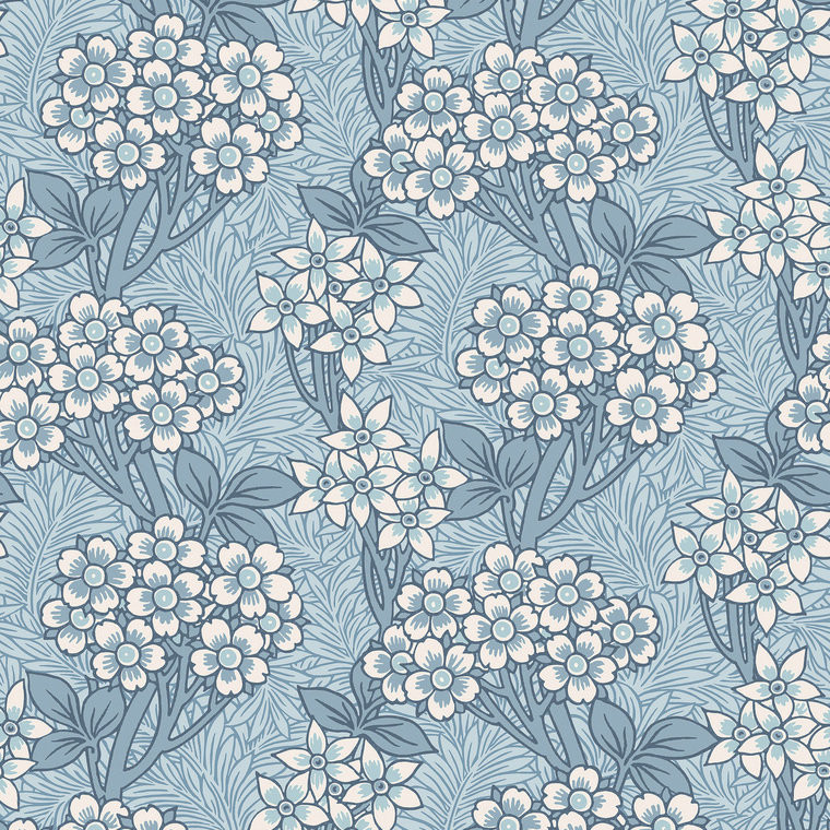 Galerie ET12022 - Arts and Crafts Floral Vine Skye Blue White Galerie Wallpaper roll - luxury design for UK feature walls Galerie ET12022 - Arts and Crafts Floral Vine Skye Blue White Galerie Wallpaper roll - luxury design for UK feature walls