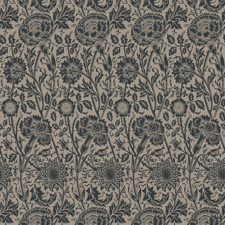 Galerie ET12518 - Arts and Crafts Tonal Floral Trail Black Beige Galerie Wallpaper roll - luxury design for UK feature walls Galerie ET12518 - Arts and Crafts Tonal Floral Trail Black Beige Galerie Wallpaper roll - luxury design for UK feature walls