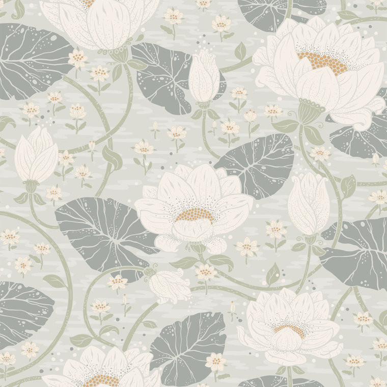 Galerie 83121 - Hjarterum Mixed Floral Grey Galerie Wallpaper roll - luxury design for UK feature walls
