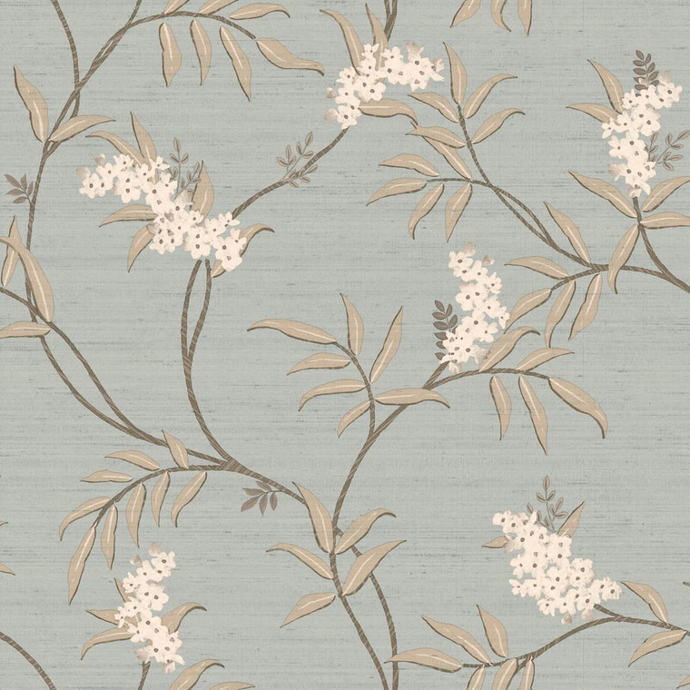 Galerie IS33306 - Italian Silks and Damasks Floral Sky blue Galerie Wallpaper roll - luxury design for UK feature walls