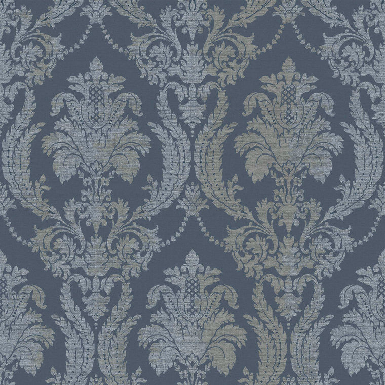 Galerie 28809 - Italian Style Damask Blue Blue Galerie Wallpaper roll - luxury design for UK feature walls