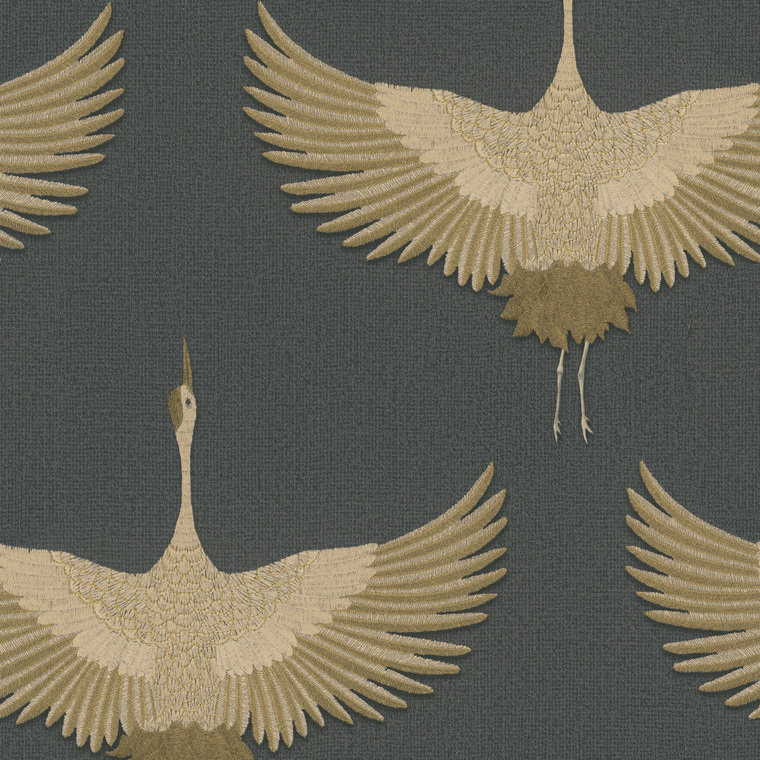 Galerie 34532 - Kumano Stork Black Gold Galerie Wallpaper roll - luxury design for UK feature walls Galerie 34532 - Kumano Stork Black Gold Galerie Wallpaper roll - luxury design for UK feature walls