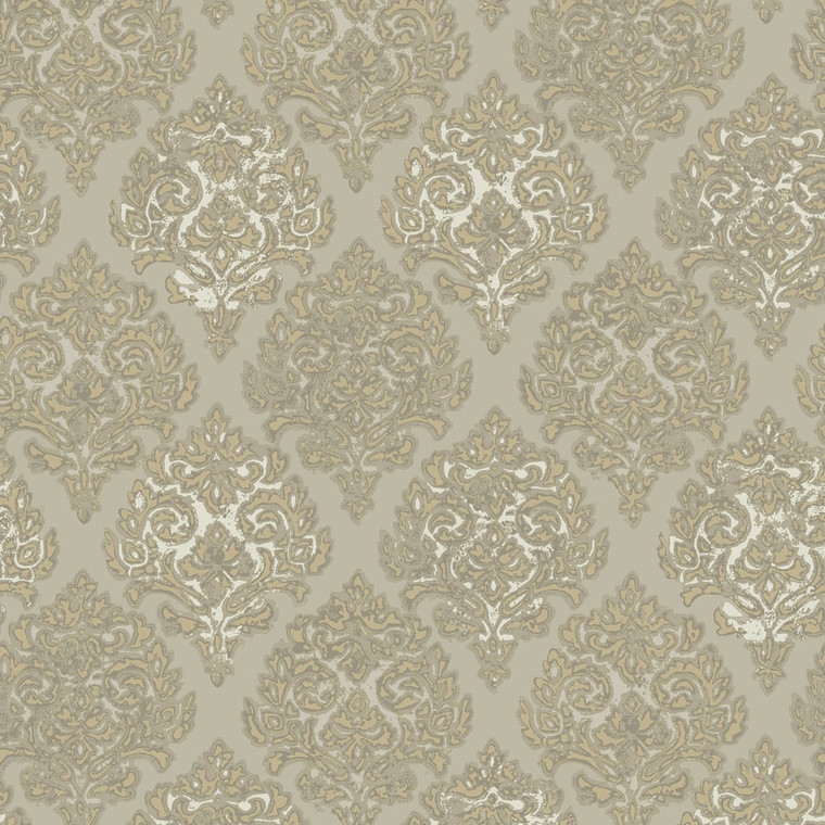 Galerie MT2022 - Lustre Damask Gold Galerie Wallpaper roll - luxury design for UK feature walls