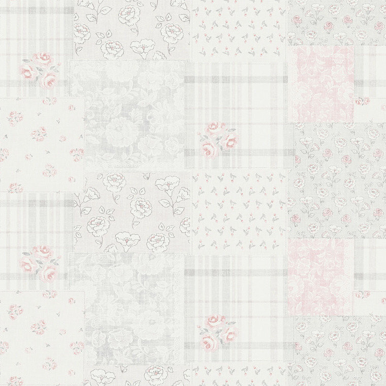 Galerie MC61047 - Maison Charme Floral Silver GreyWhite Galerie Wallpaper roll - luxury design for UK feature walls