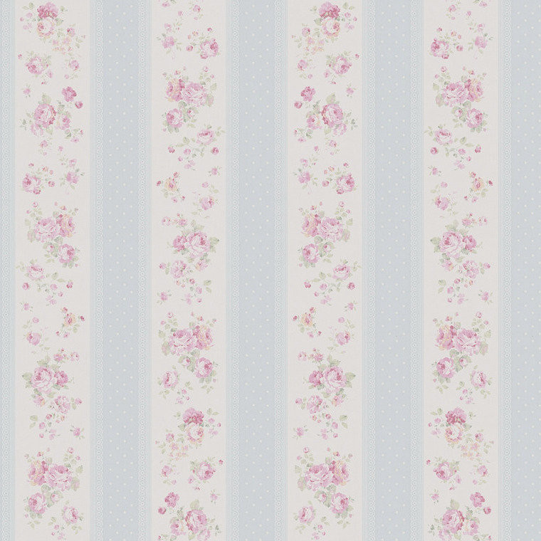 Galerie MC61051 - Maison Charme Floral,Stripe PinkWhite Galerie Wallpaper roll - luxury design for UK feature walls