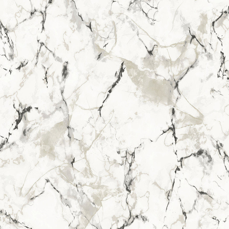 Galerie G67758 - Natural FX2 Marble Silver Grey BlackWhite Galerie Wallpaper roll - luxury design for UK feature walls