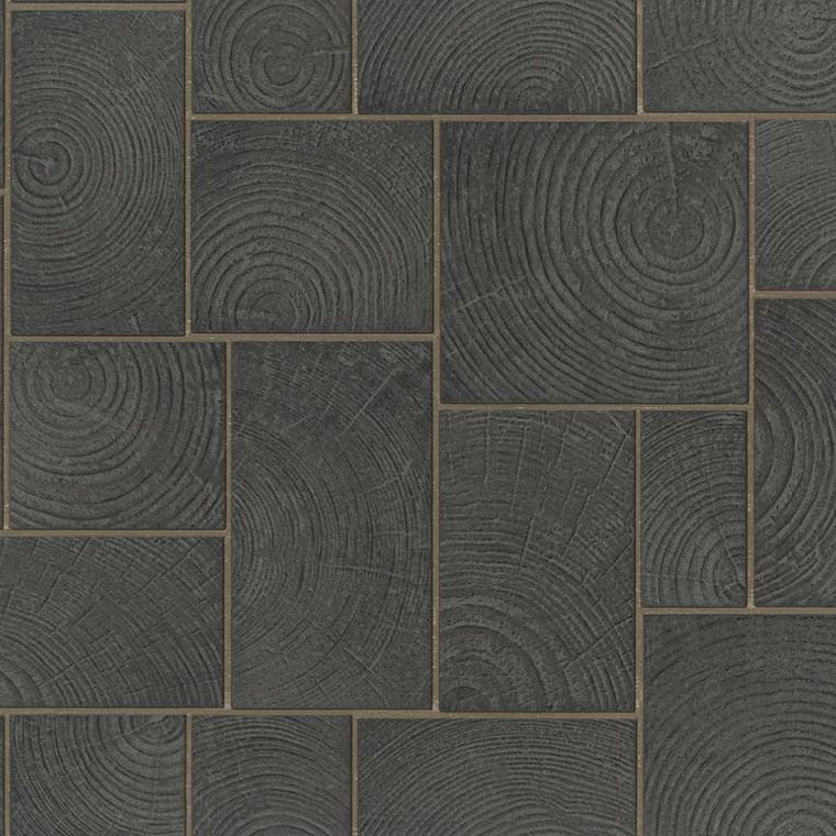 Galerie 33223 - Natural Opulence Wood Block Black Galerie Wallpaper roll - luxury design for UK feature walls