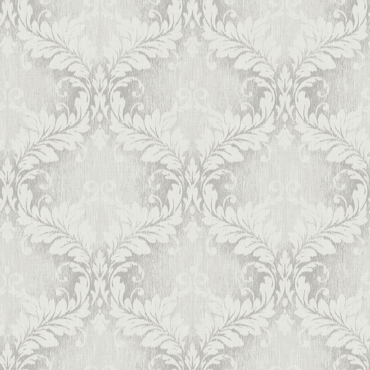 Galerie G34133 - Nordic Elements Damask Silver Grey Galerie Wallpaper roll - luxury design for UK feature walls