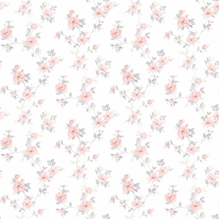 Galerie PF38171 - Pretty Prints Mini Rose Trail Grey Pink Beige Galerie Wallpaper roll - luxury design for UK feature walls