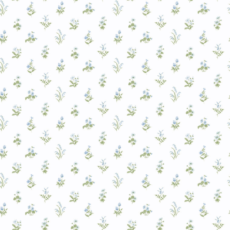 Galerie PF38166 - Pretty Prints Mini Garden Spot Blue Green Galerie Wallpaper roll - luxury design for UK feature walls