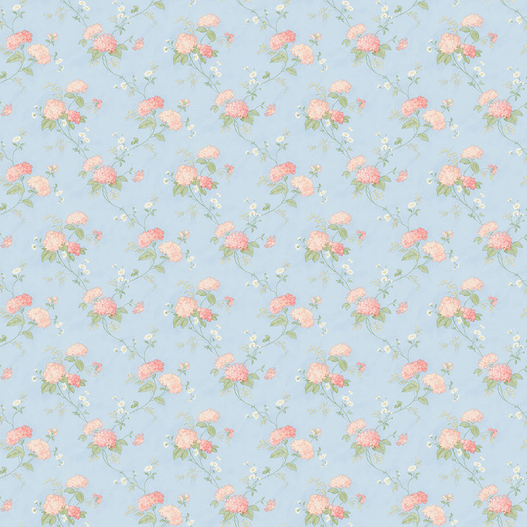 Galerie PF38149 - Pretty Prints Trailing Floral Vines Blue Pink Green Galerie Wallpaper roll - luxury design for UK feature walls