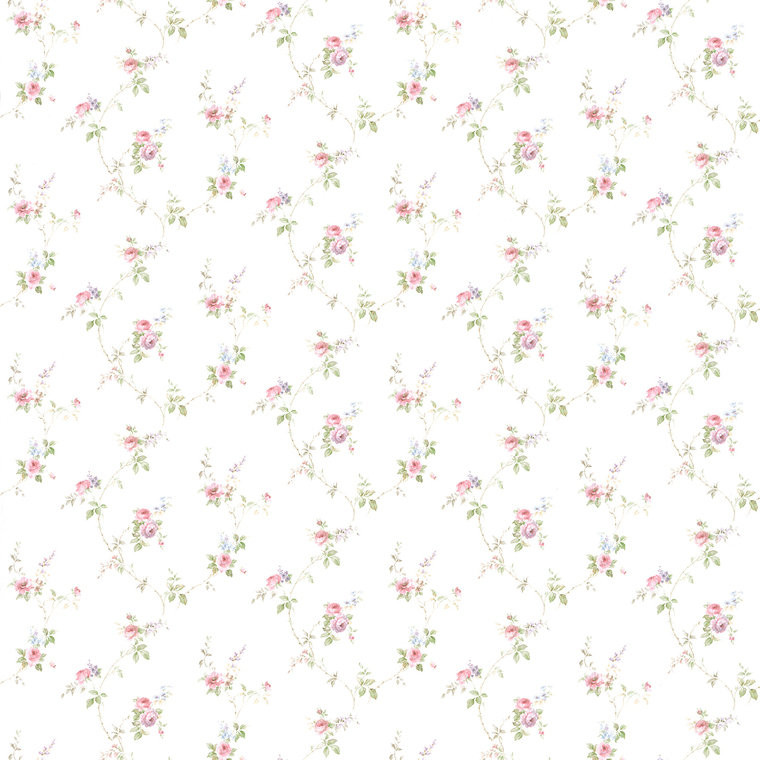 Galerie PF38117 - Pretty Prints Trailing Vines Pink Purple Green Blue Galerie Wallpaper roll - luxury design for UK feature walls
