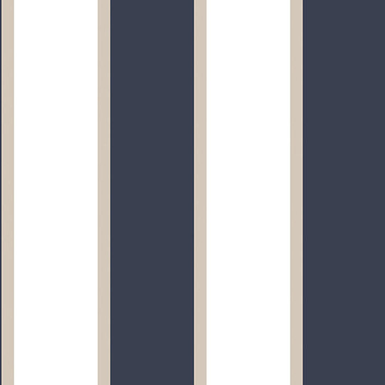Galerie G67550 - Smart Stripes 3 Formal Stripe Navy Gold White Galerie Wallpaper roll - luxury design for UK feature walls