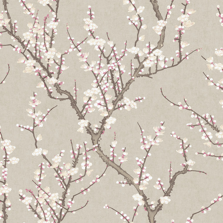 Galerie 1903-3 - Spring Blossom Tree Leaf Beige Galerie Wallpaper roll - luxury design for UK feature walls
