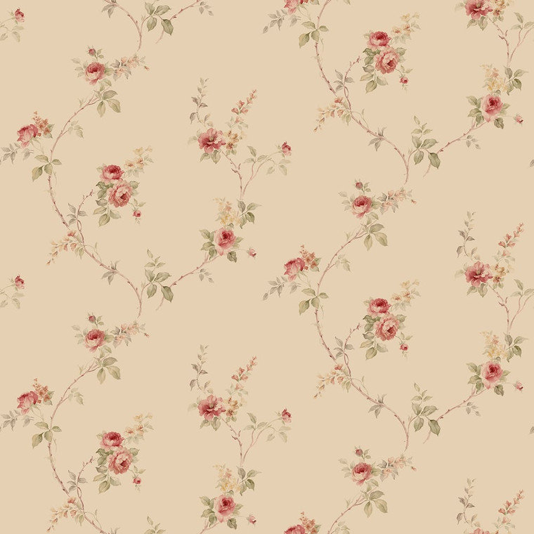 Galerie CI38228 - Classic Silks 4 Floral Traditional Beige Galerie Wallpaper roll - luxury design for UK feature walls
