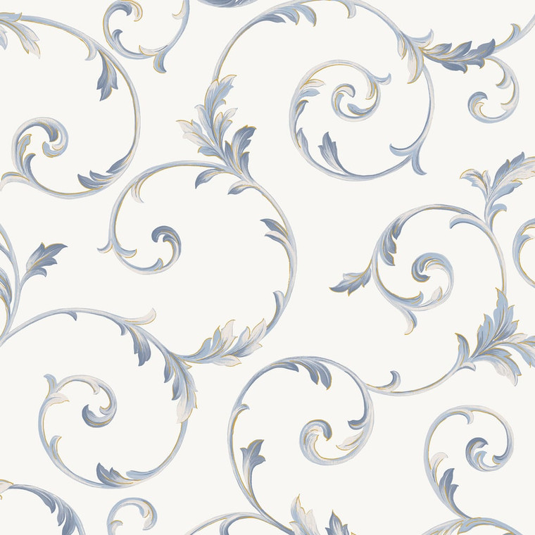 Galerie CI38237 - Classic Silks 4 Traditional Floral White Galerie Wallpaper roll - luxury design for UK feature walls