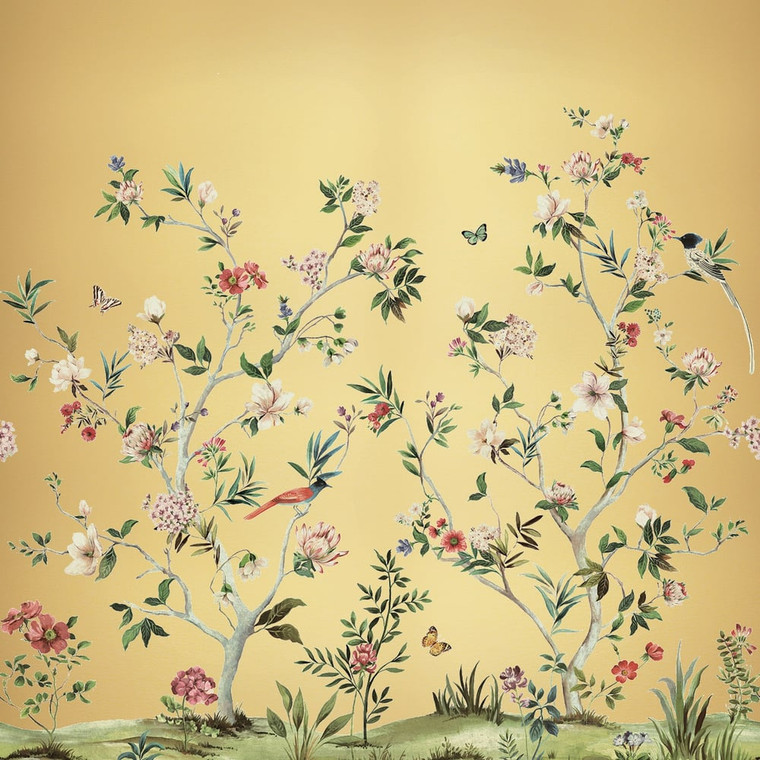 Galerie DB33603M - Daisy Bennett Floral Gold Galerie Wallpaper Mural roll - luxury design for UK feature walls