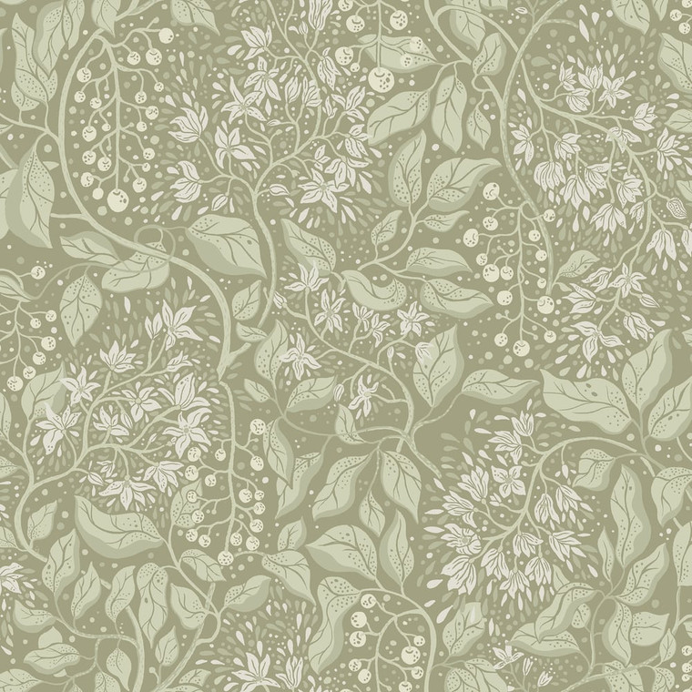 Galerie 22024 - Fagring Floral Green Galerie Wallpaper roll - luxury design for UK feature walls