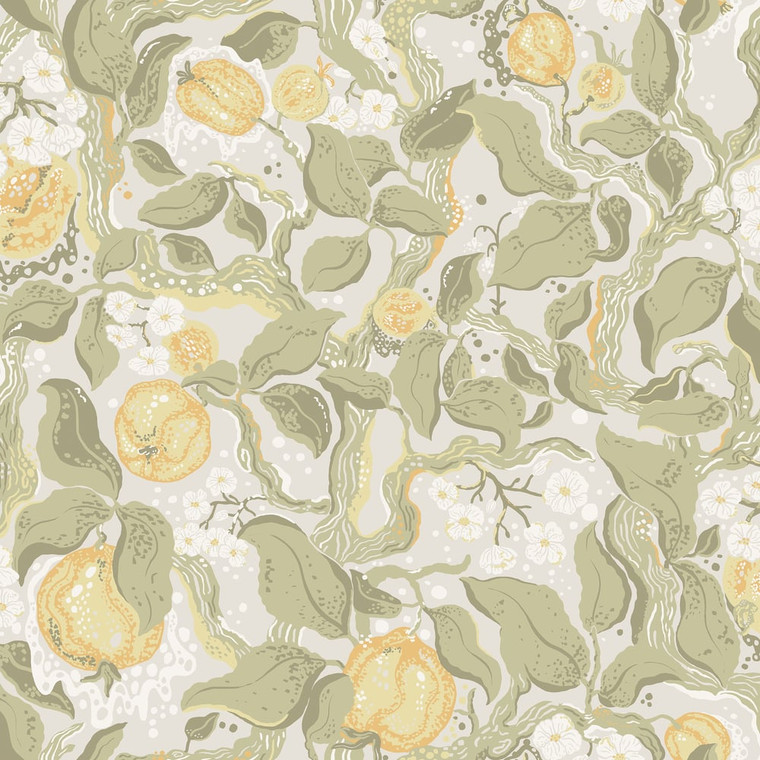 Galerie 22025 - Fagring Floral Green Galerie Wallpaper roll - luxury design for UK feature walls