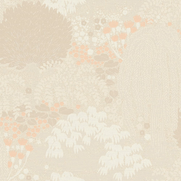 Galerie FL61131 - Flourish Floral Beige Galerie Wallpaper roll - luxury design for UK feature walls